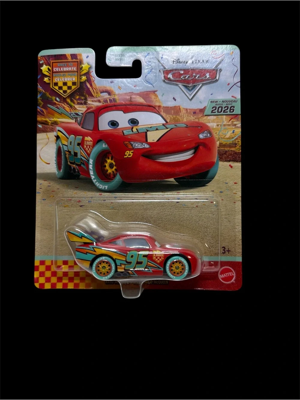 Disney Lightning McQueen Toy Car - Red with Teal & Yellow Accents